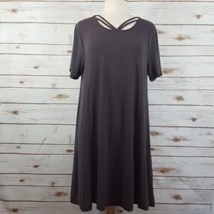 Umgee | Gray Caged Swing Shirt Dress